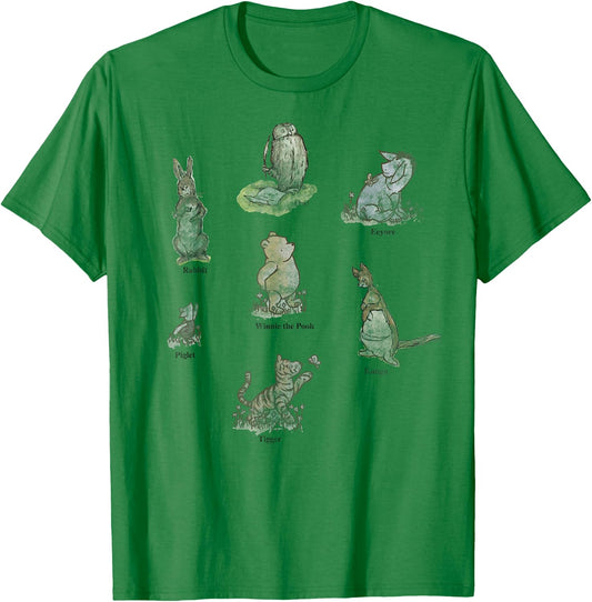 Disney Winnie The Pooh Classic Group Shot T-Shirt - T-Shirt | Irish Green