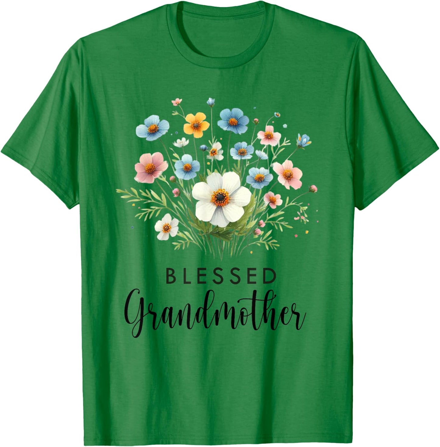 Blessed Grandmother Cute Floral Women For Nana Mother's Day T-Shirt - T-Shirt | Irish Green