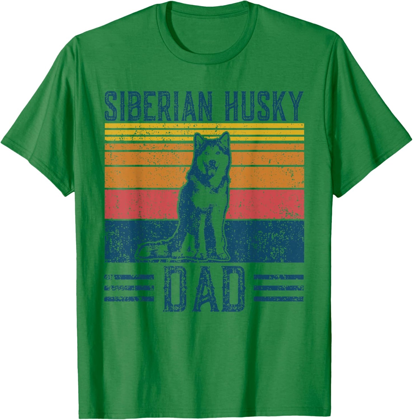 Dog Husky Dad - Vintage Siberian Husky Dad Men Women T-Shirt - T-Shirt | Irish Green