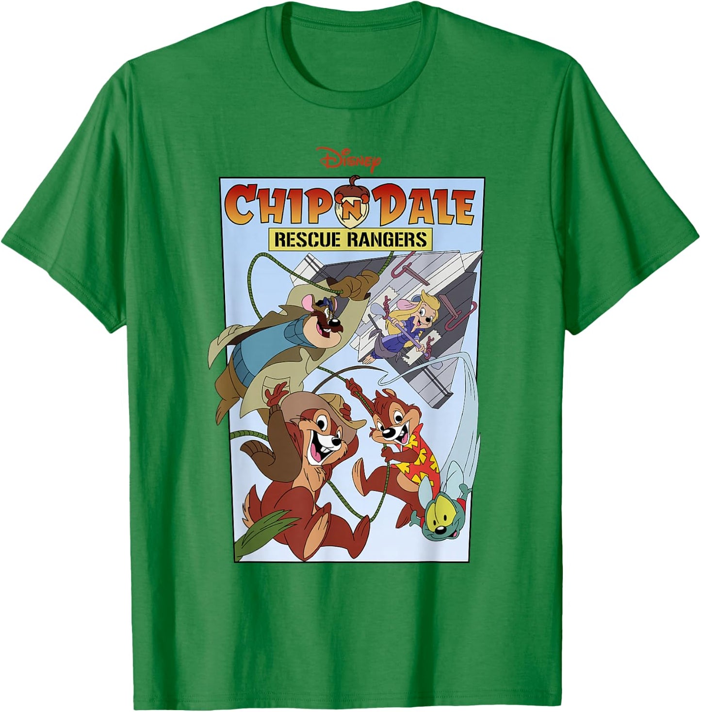 Disney Chip 'n' Dale Rescue Rangers Cover T-Shirt - T-Shirt | Irish Green