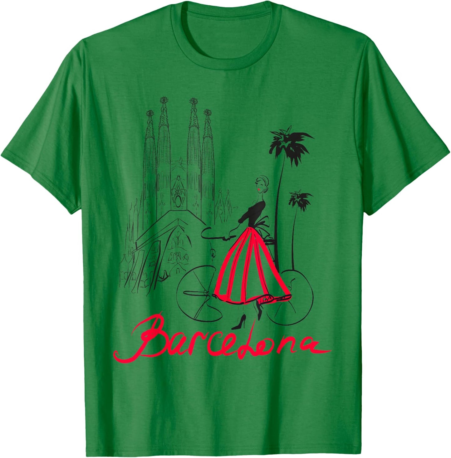 Barcelona Woman , Woman Shirt, Barcelona T-Shirt - T-Shirt | Irish Green
