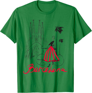 Barcelona Woman , Woman Shirt, Barcelona T-Shirt - T-Shirt | Irish Green