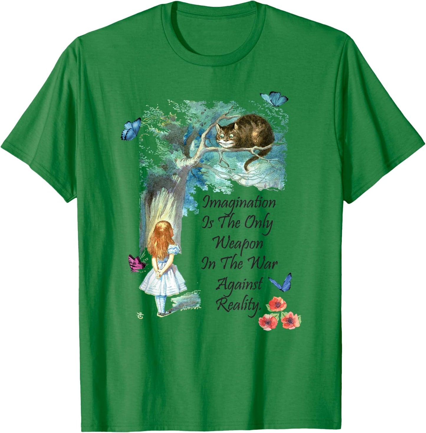 Alice In Wonderland Quote - Imagination T Shirt Design T-Shirt - T-Shirt | Irish Green