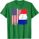 Half French Frenchman Flag | Vintage France USA Gift T-Shirt - T-Shirt | Irish Green