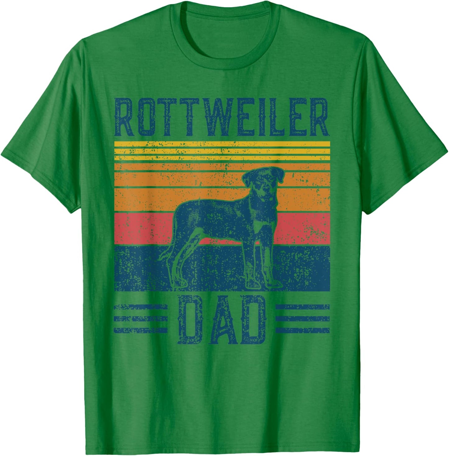 Dog Rottie Dad - Vintage Rottweiler Dad Men Women T-Shirt - T-Shirt | Irish Green