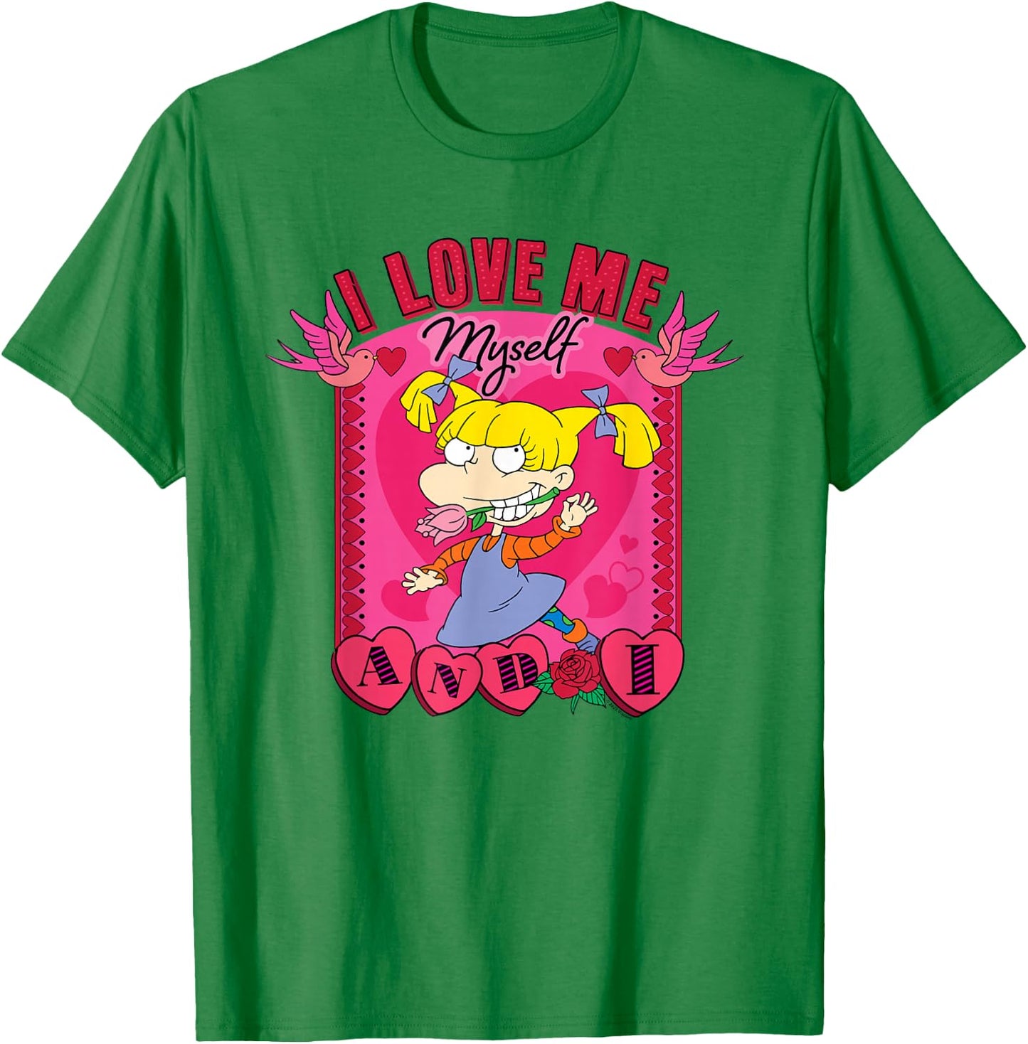Rugrats Valentine's Day Angelica, I Love Me, Myself And I T-Shirt - T-Shirt | Irish Green