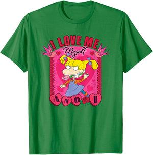 Rugrats Valentine's Day Angelica, I Love Me, Myself And I T-Shirt - T-Shirt | Irish Green