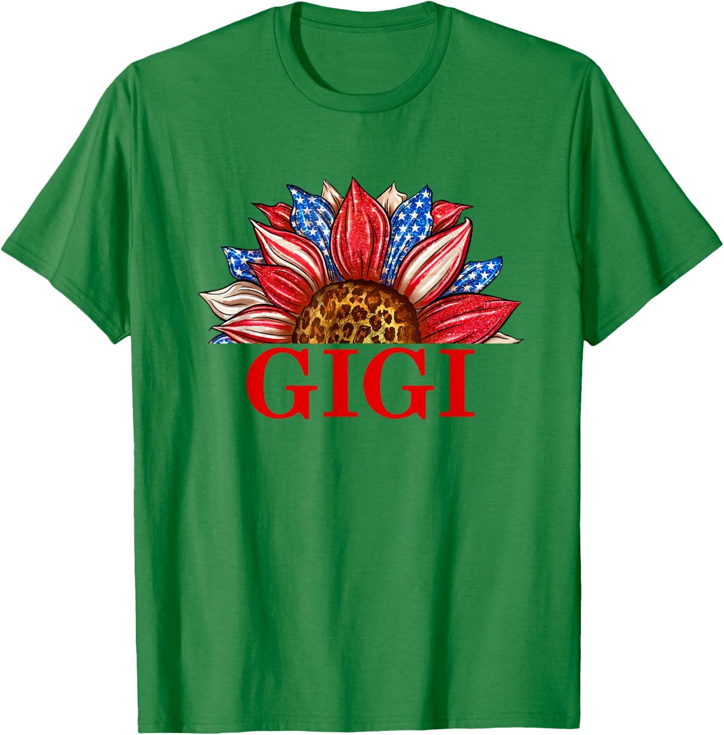 Sunflower Gigi 4th of July Patriotic Women Mother's Day T-Shirt - T-Shirt | Irish Green