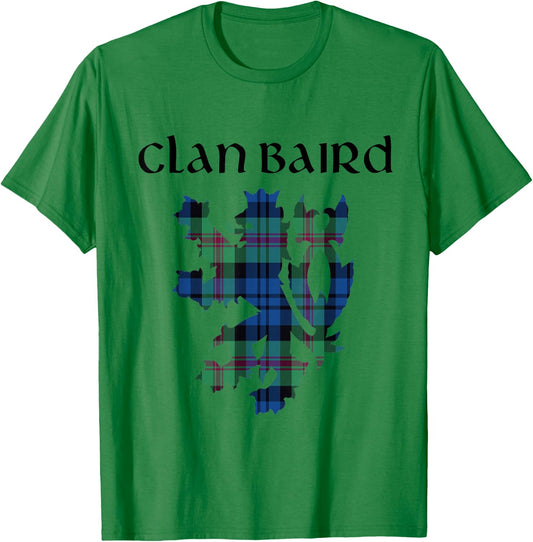 Clan Baird Tartan Scottish Family Name Scotland Pride T-Shirt - T-Shirt | Irish Green