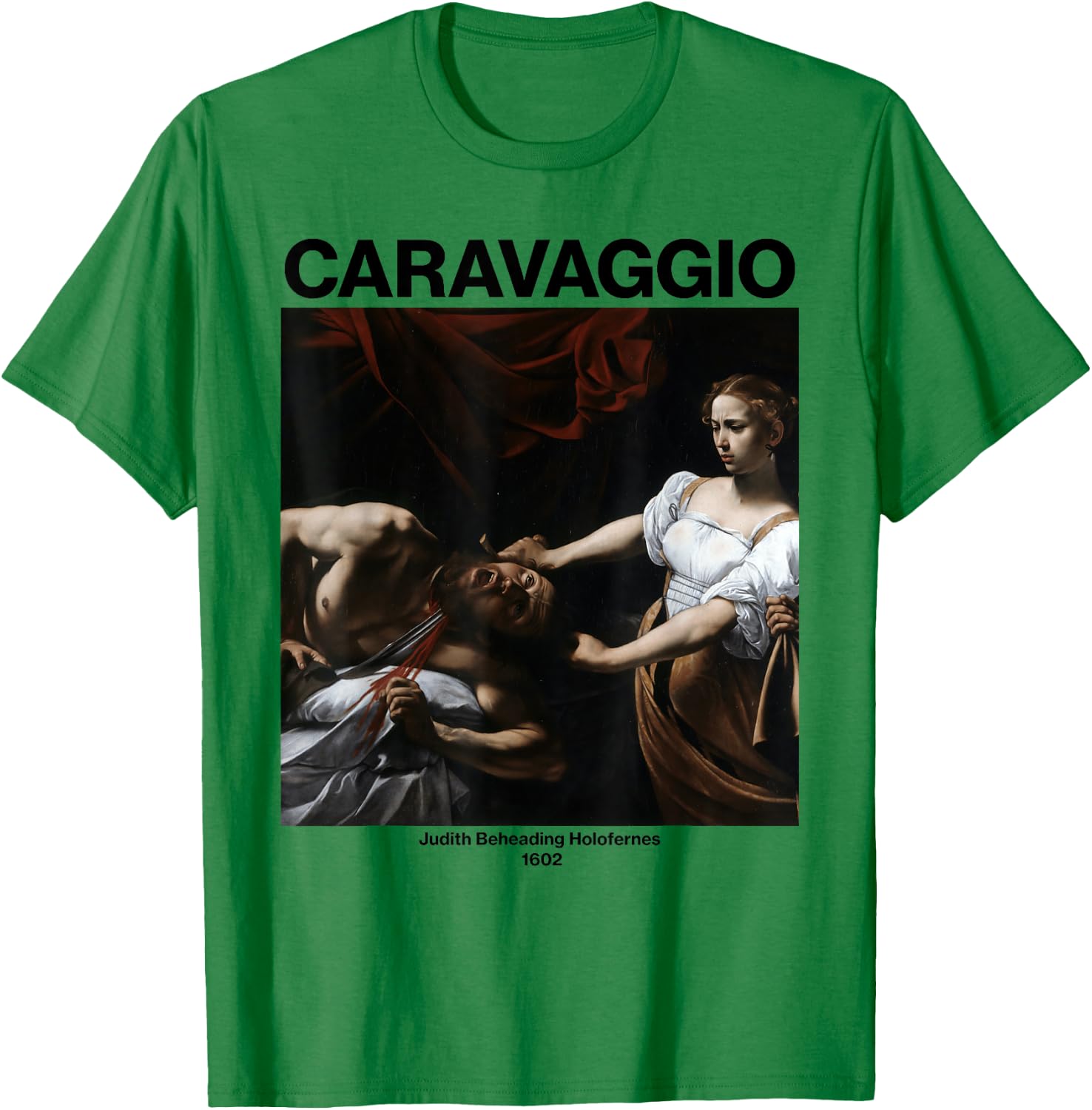 Fine Arts Bottega Caravaggio Judith and Holofernes | Famous Painting T-Shirt - T-Shirt | Irish Green