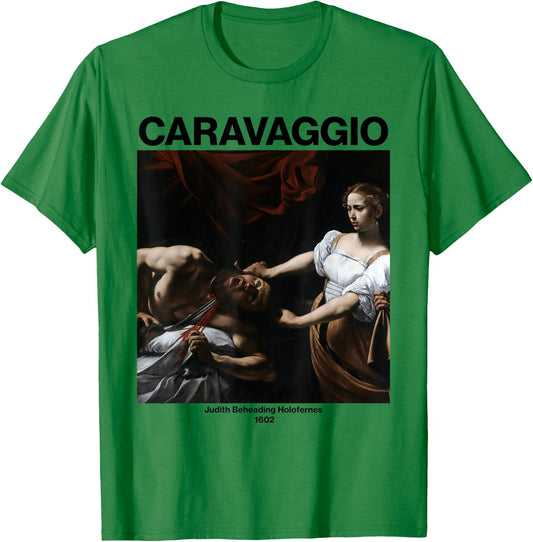Fine Arts Bottega Caravaggio Judith and Holofernes | Famous Painting T-Shirt - T-Shirt | Irish Green