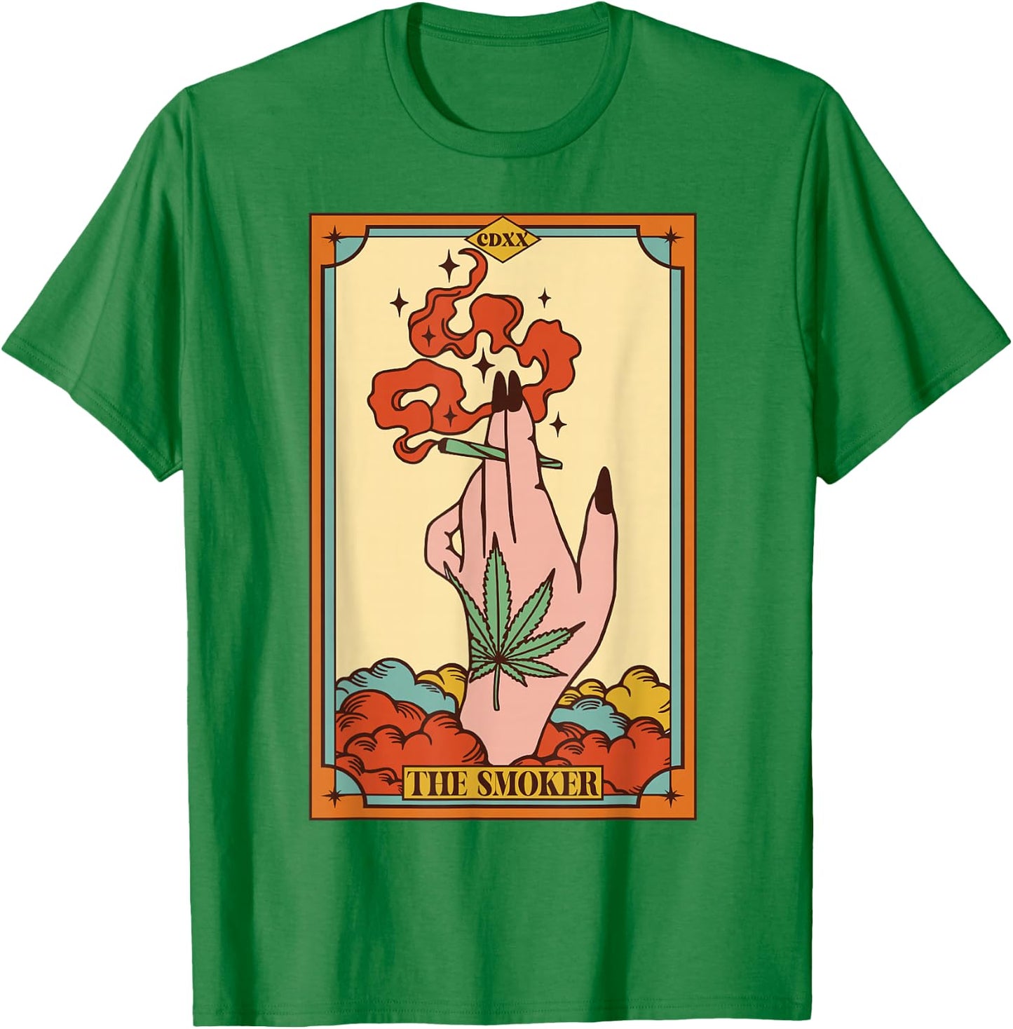 Cannabis Weed Stoner Marijuana 420 The Smoker Tarot Card T-Shirt - T-Shirt | Irish Green