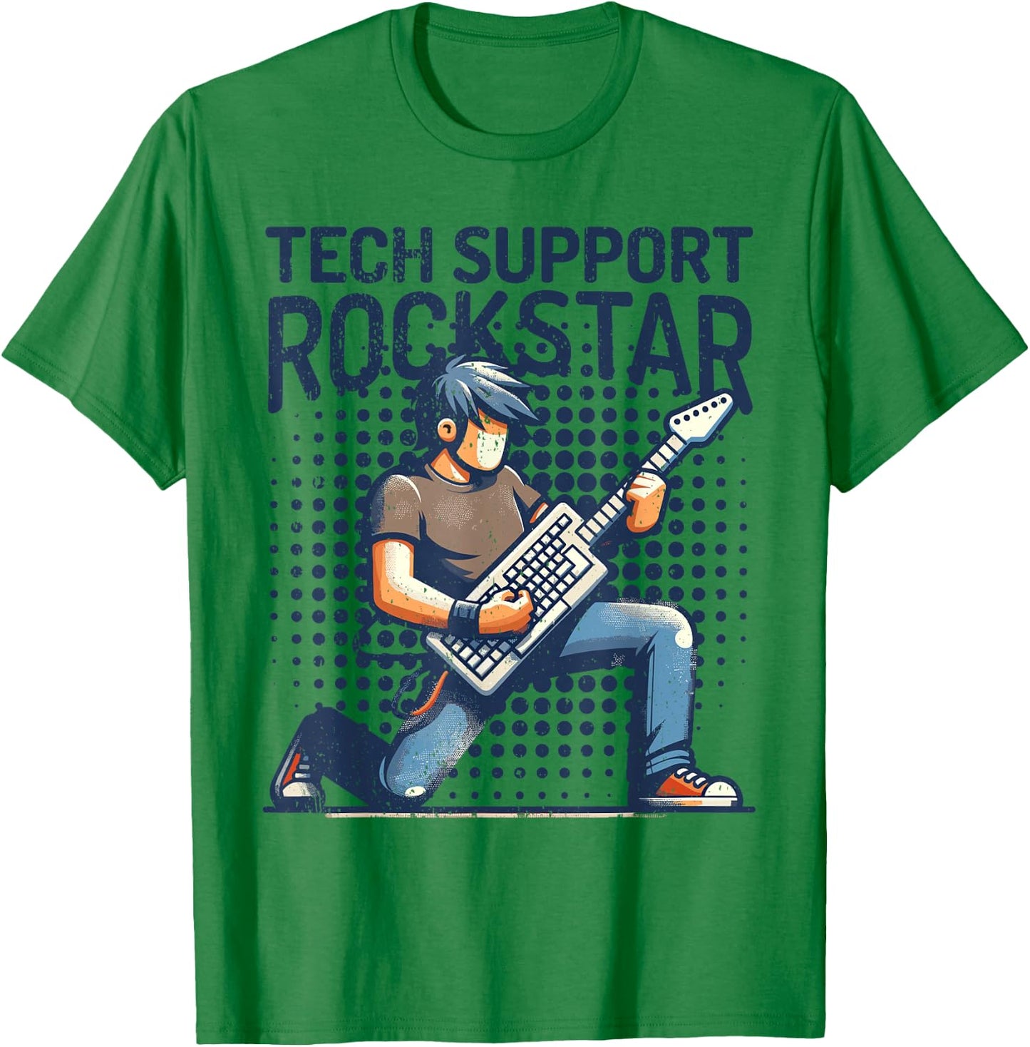 Tech Support Rockstar I Tech Engineer Computer IT Guy T-Shirt - T-Shirt | Irish Green