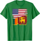 Half Sri Lankan Flag | Vintage Sri Lanka USA Gift T-Shirt - T-Shirt | Irish Green