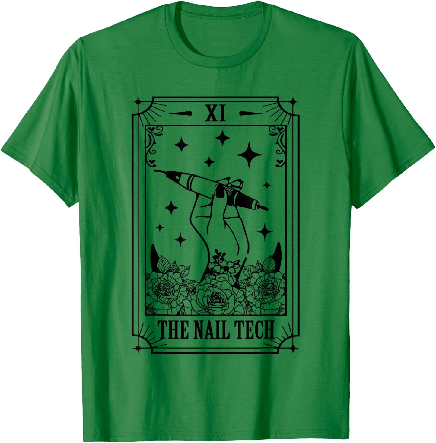 Nail Boss Nail Hustler Manicurist The Nail Tech Tarot Card T-Shirt - T-Shirt | Irish Green