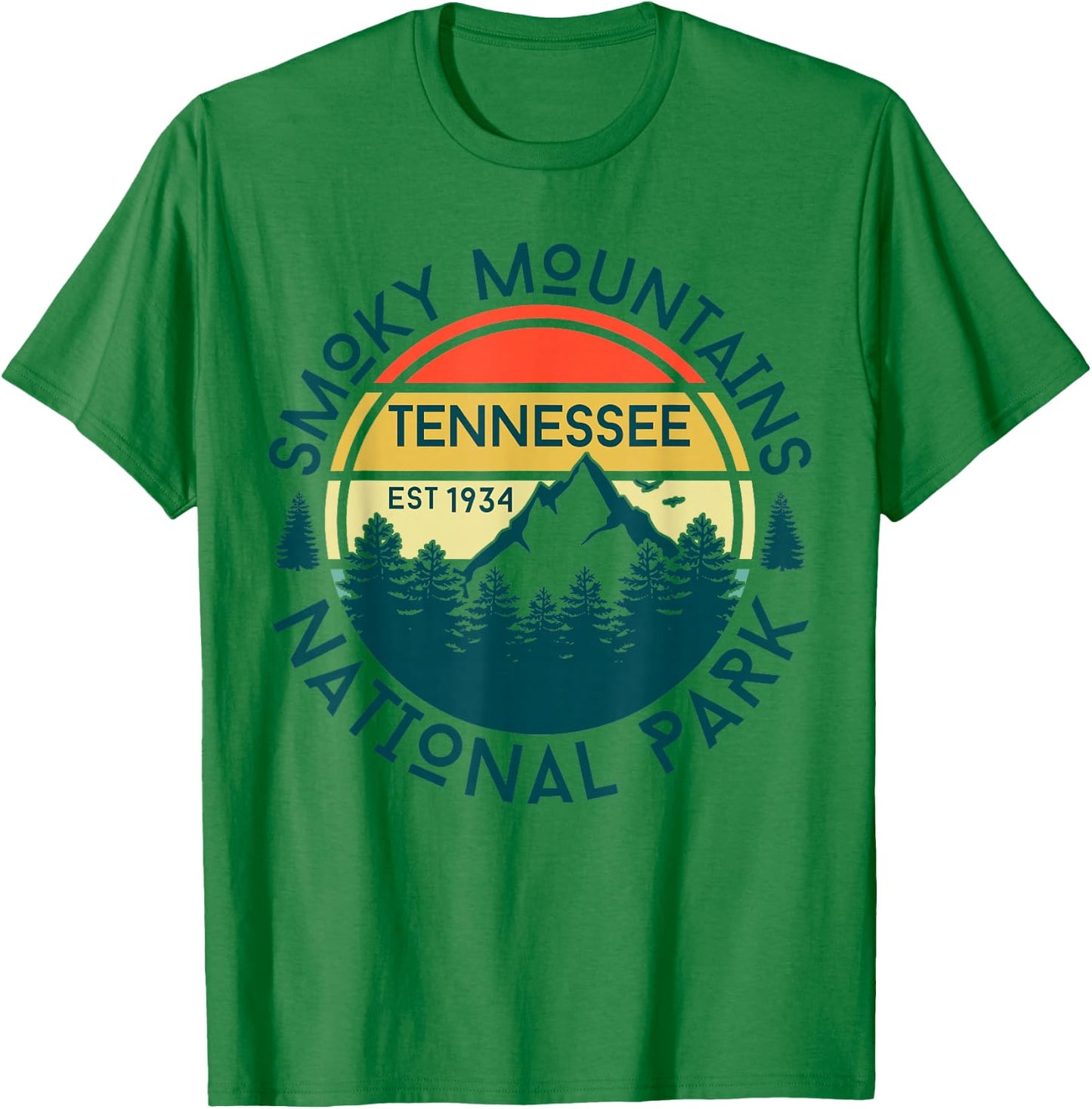 Great Smoky Mountains National Park Tennessee Nature Hiking T-Shirt - T-Shirt | Irish Green