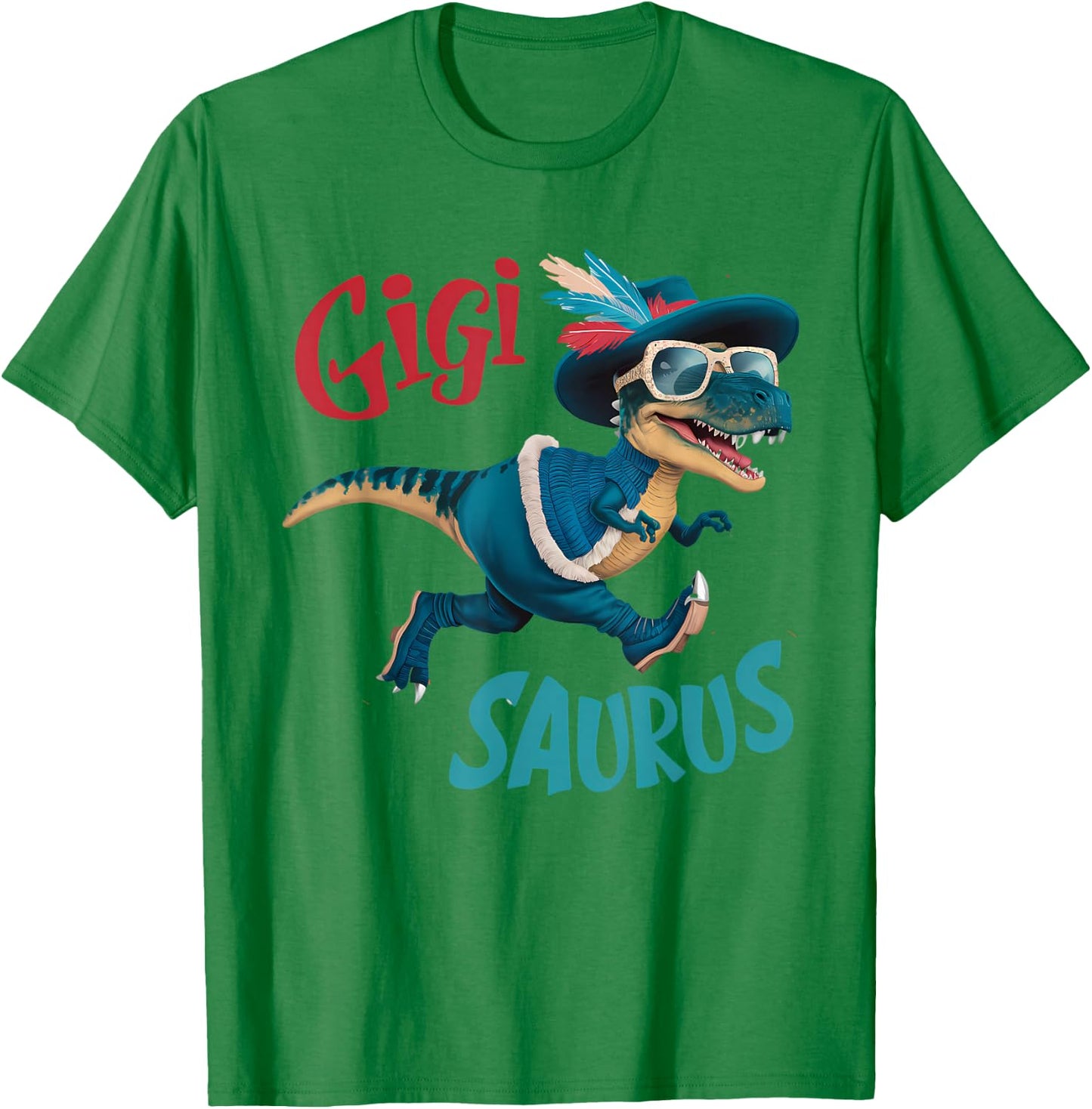 Gigi Saurus Grandmother Grandma Gigisaurus T-Shirt - T-Shirt | Irish Green