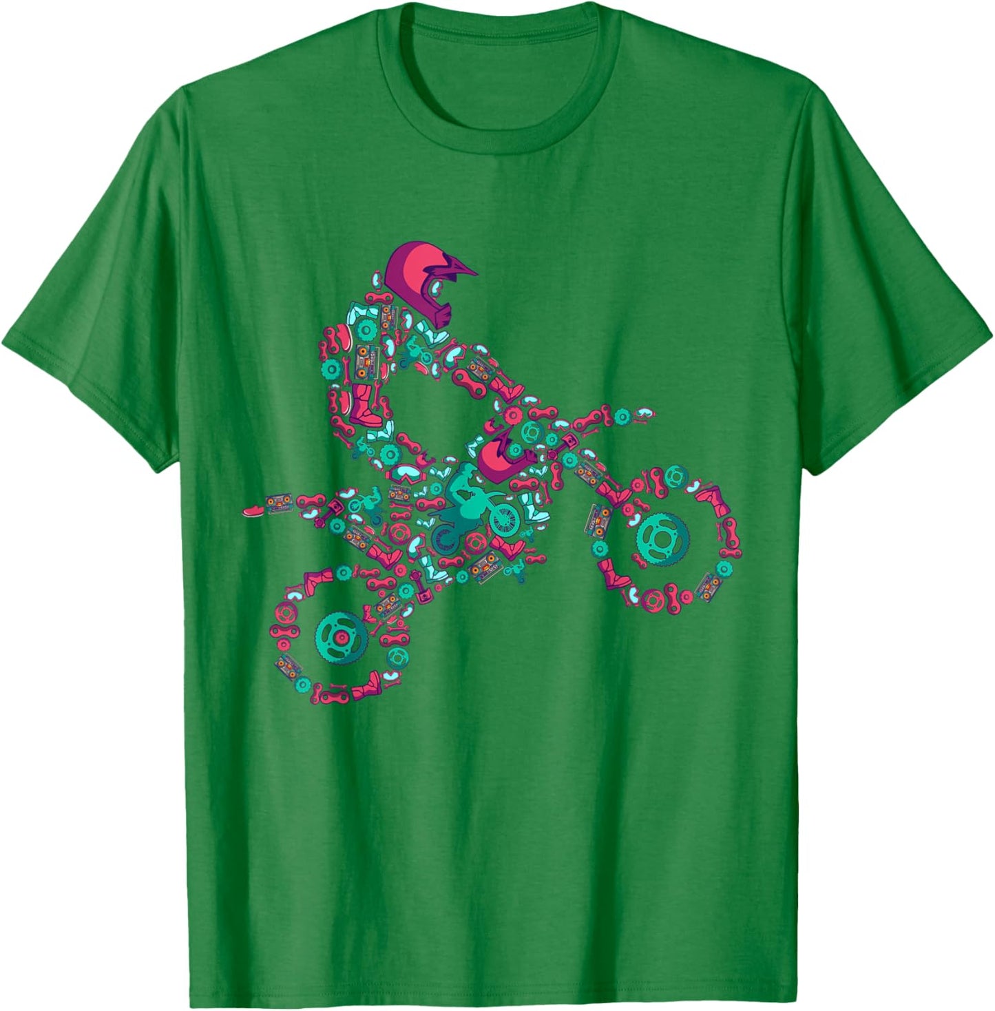 Motocross Enduro Supermoto Bike Dirt Biker T-Shirt - T-Shirt | Irish Green