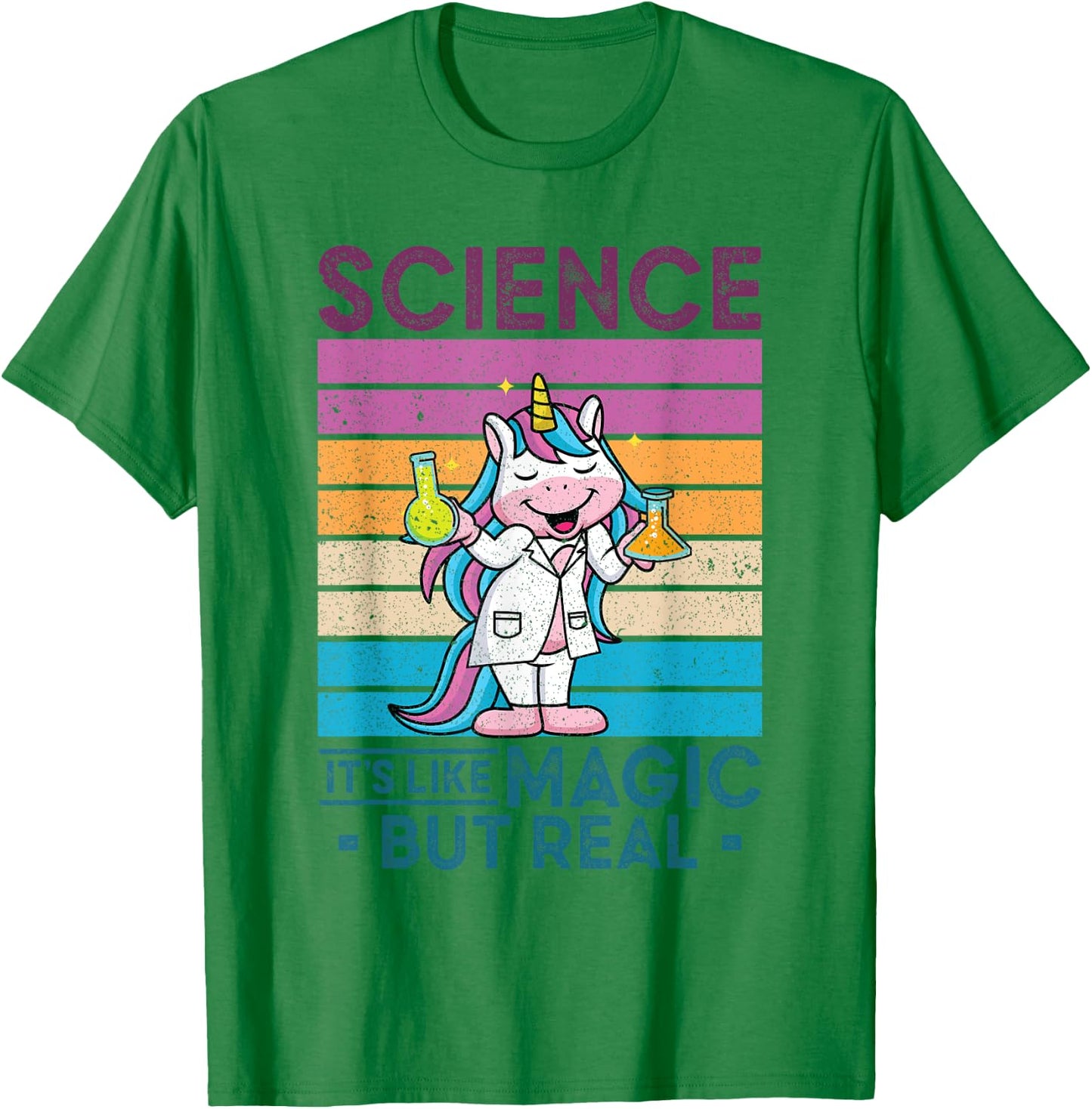 Science It's Like Magic But Real Unicorn Scientist Science T-Shirt - T-Shirt | Irish Green