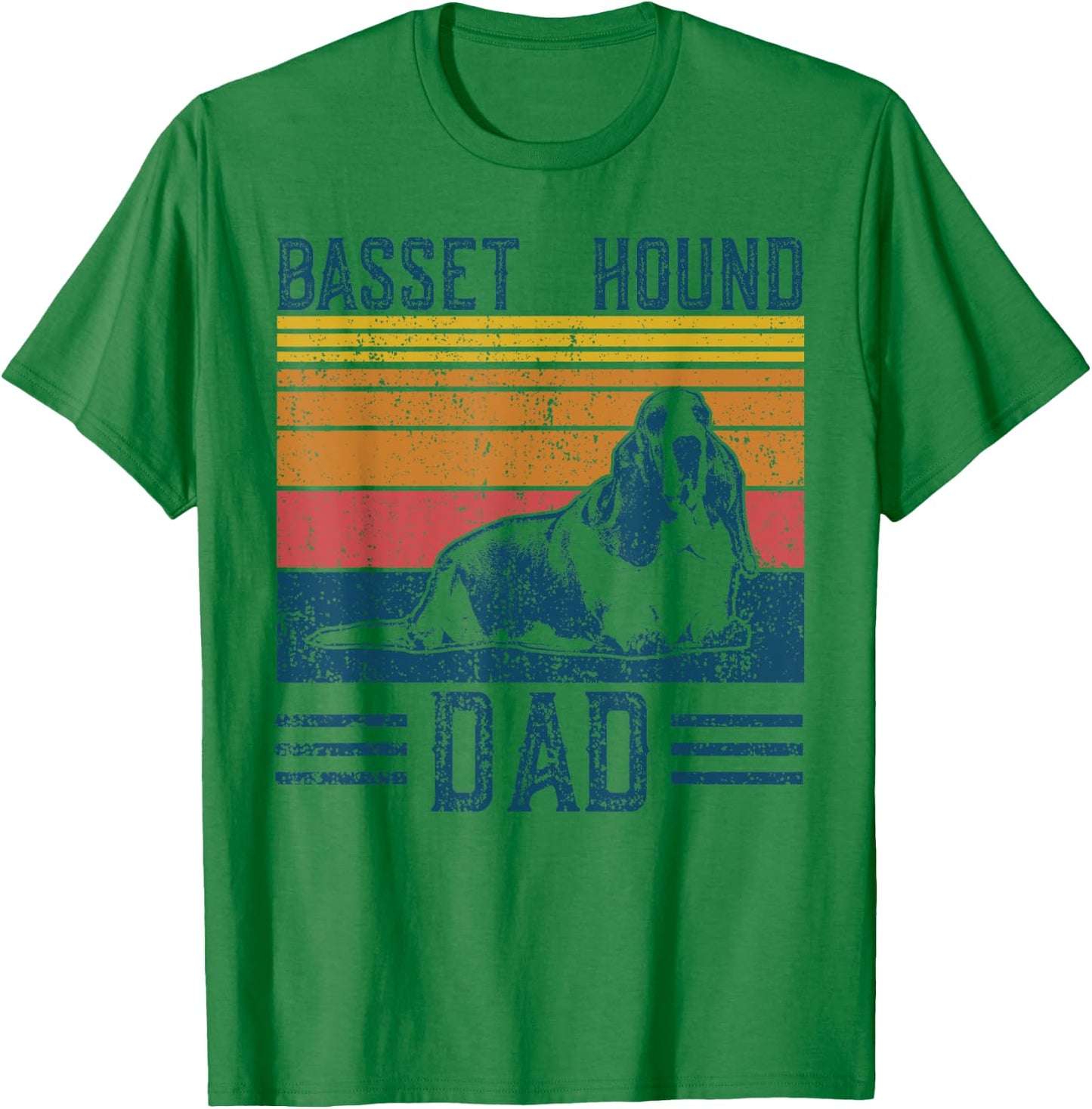 Dog Dad - Vintage Basset Hound Dad T-Shirt - T-Shirt | Irish Green