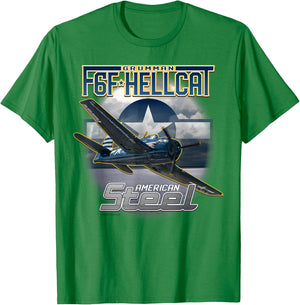 Aviation : F6F Hellcat American Steel WWII Shirt T-Shirt - T-Shirt | Irish Green