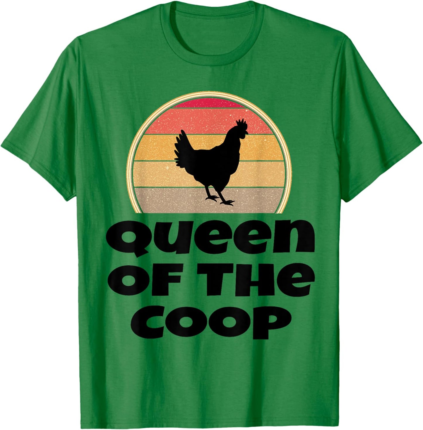 Queen Of The Coop Funny Retro Chicken Farmer Farming Poultry T-Shirt - T-Shirt | Irish Green