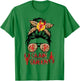 Cajun Queen Crawfish Leoapard Messy Bun Sunglasses Lobster T-Shirt - T-Shirt | Irish Green
