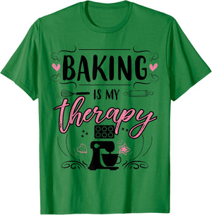 Baking Is My Therapy T-Shirt - T-Shirt | Irish Green