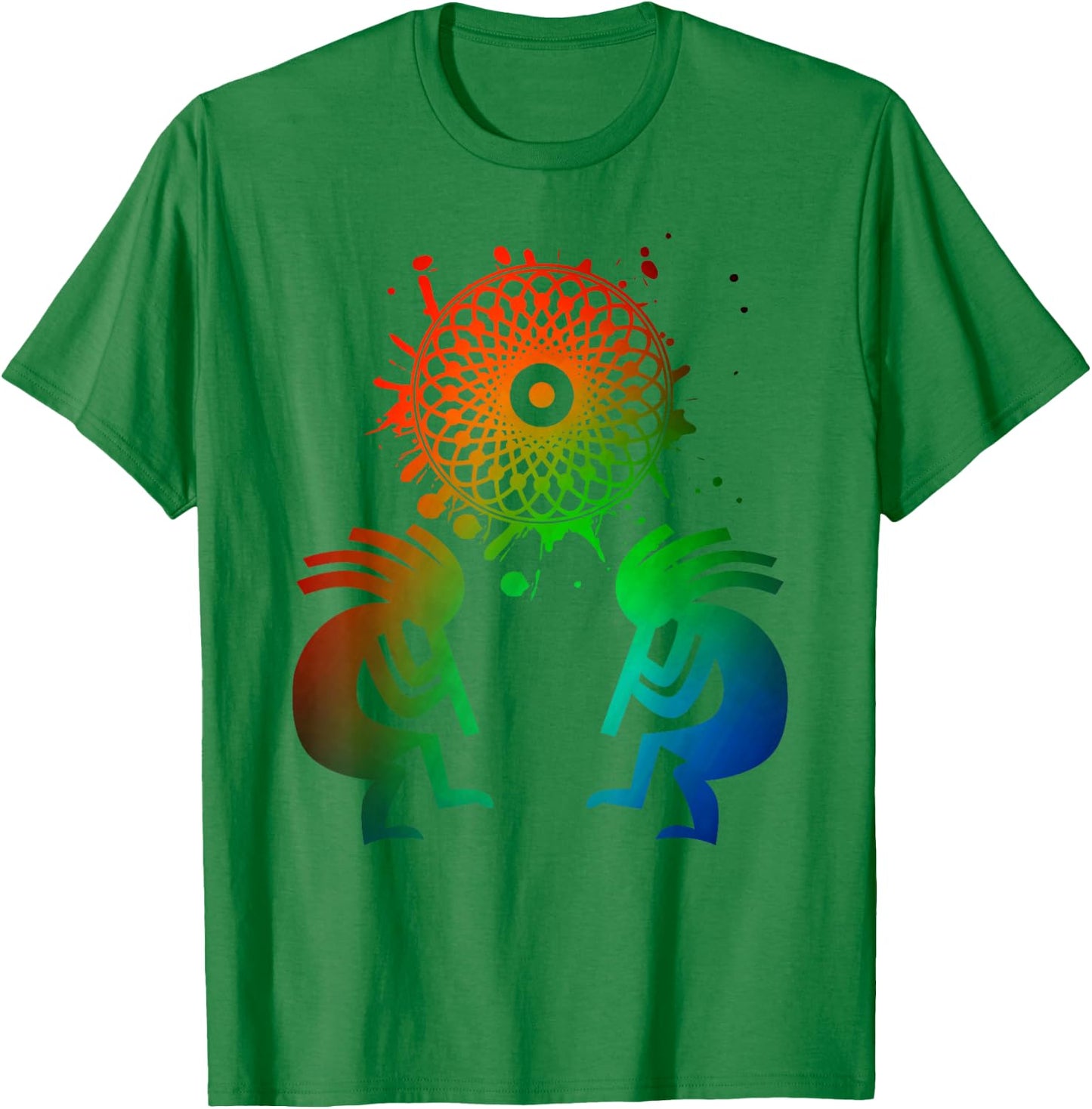 Kokopelli Native American Dream Catcher T-Shirt - T-Shirt | Irish Green