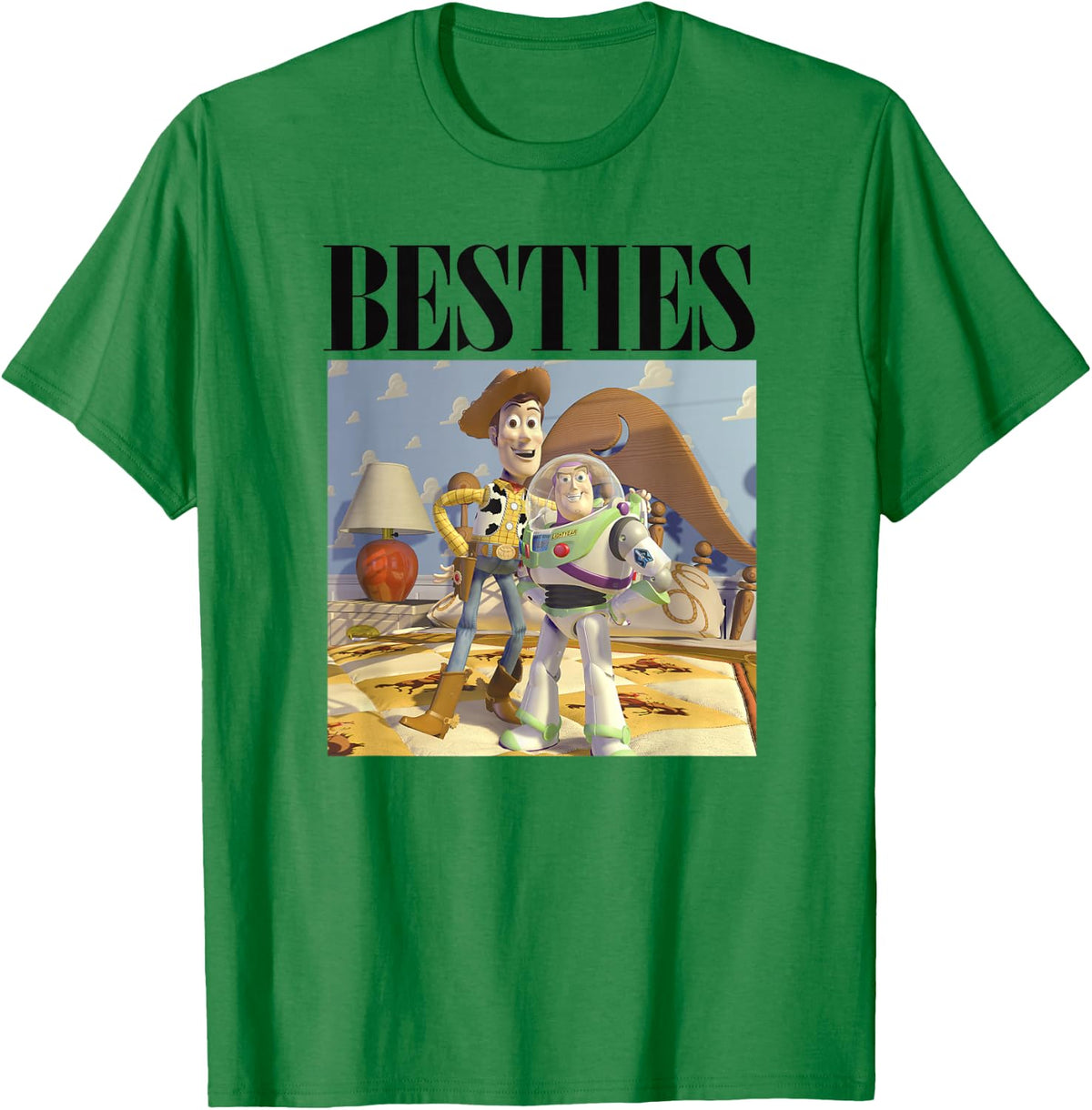 Disney Pixar Toy Story Buzz And Woody Besties Poster T-Shirt - T-Shirt | Irish Green
