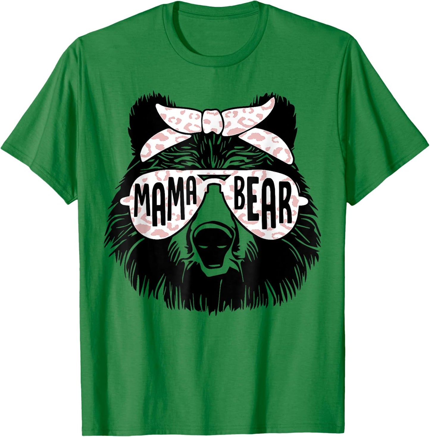 Mama Bear Face Sunglasses Mother Mother's Day gift T-Shirt - T-Shirt | Irish Green