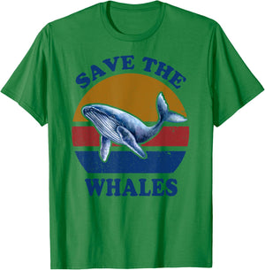 Funny Save The Whales for Environmentalist Ocean Lovers T-Shirt - T-Shirt | Irish Green