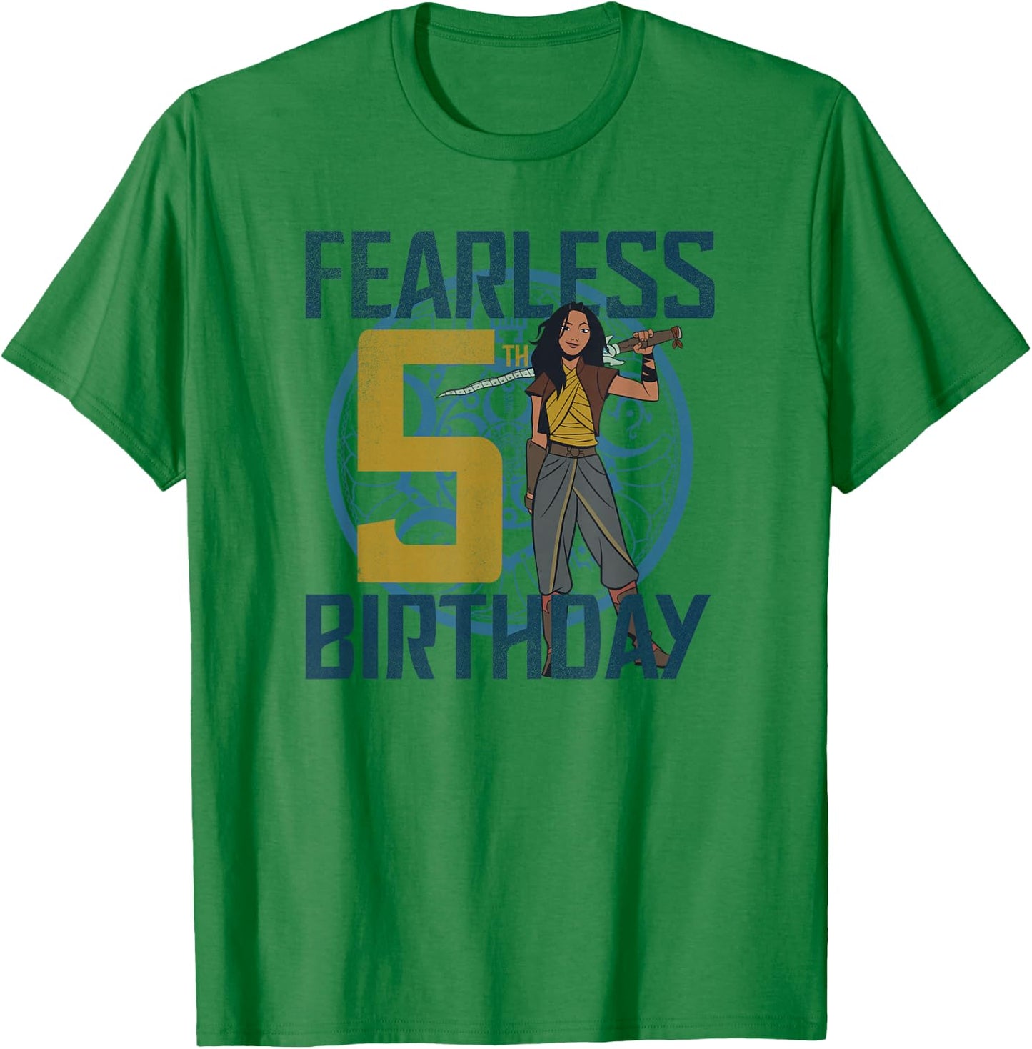 Disney Raya and the Last Dragon Fearless Fifth Birthday T-Shirt - T-Shirt | Irish Green