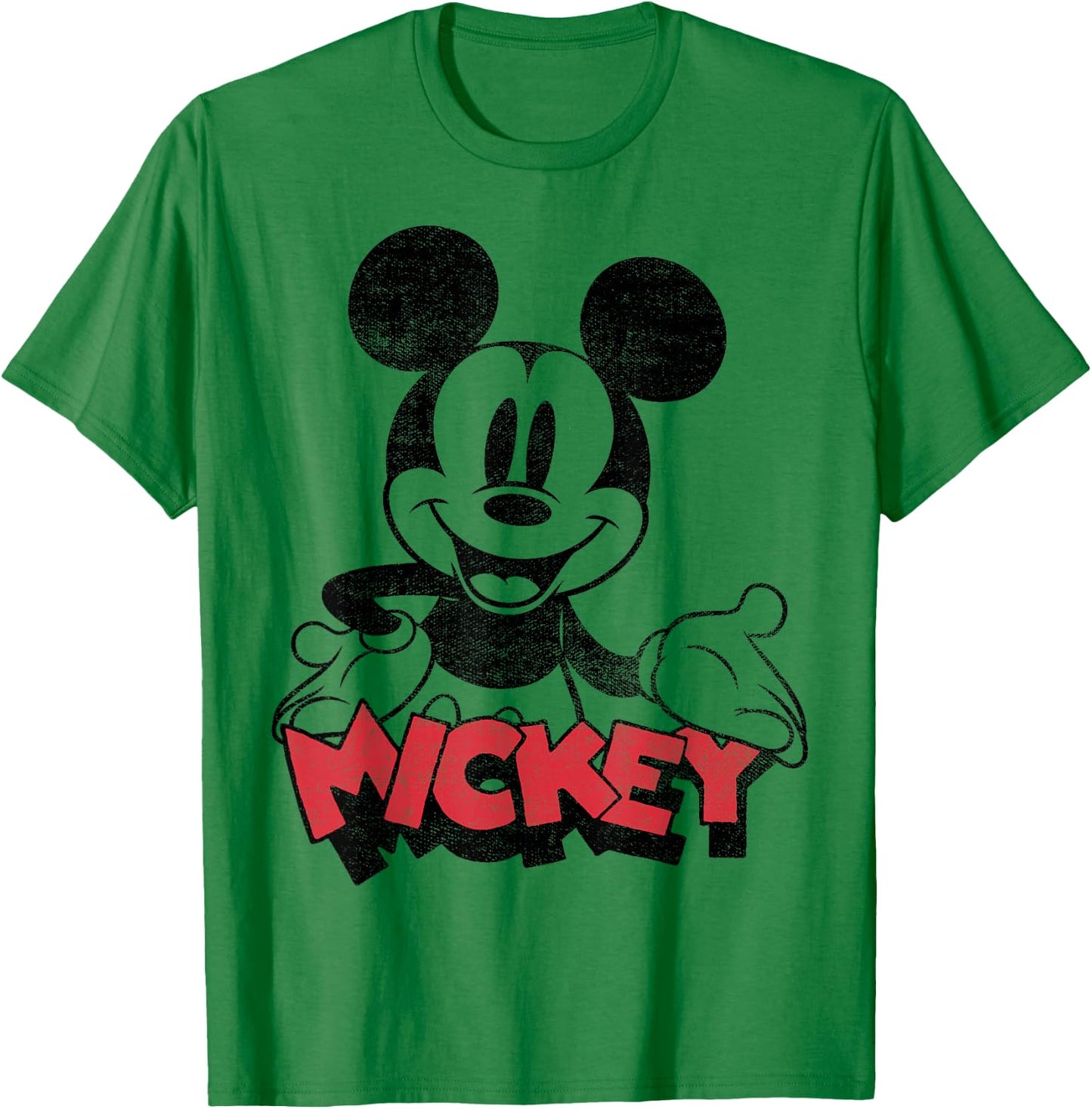Disney Mickey And Friends Mickey Welcome Logo Portrait T-Shirt - T-Shirt | Irish Green