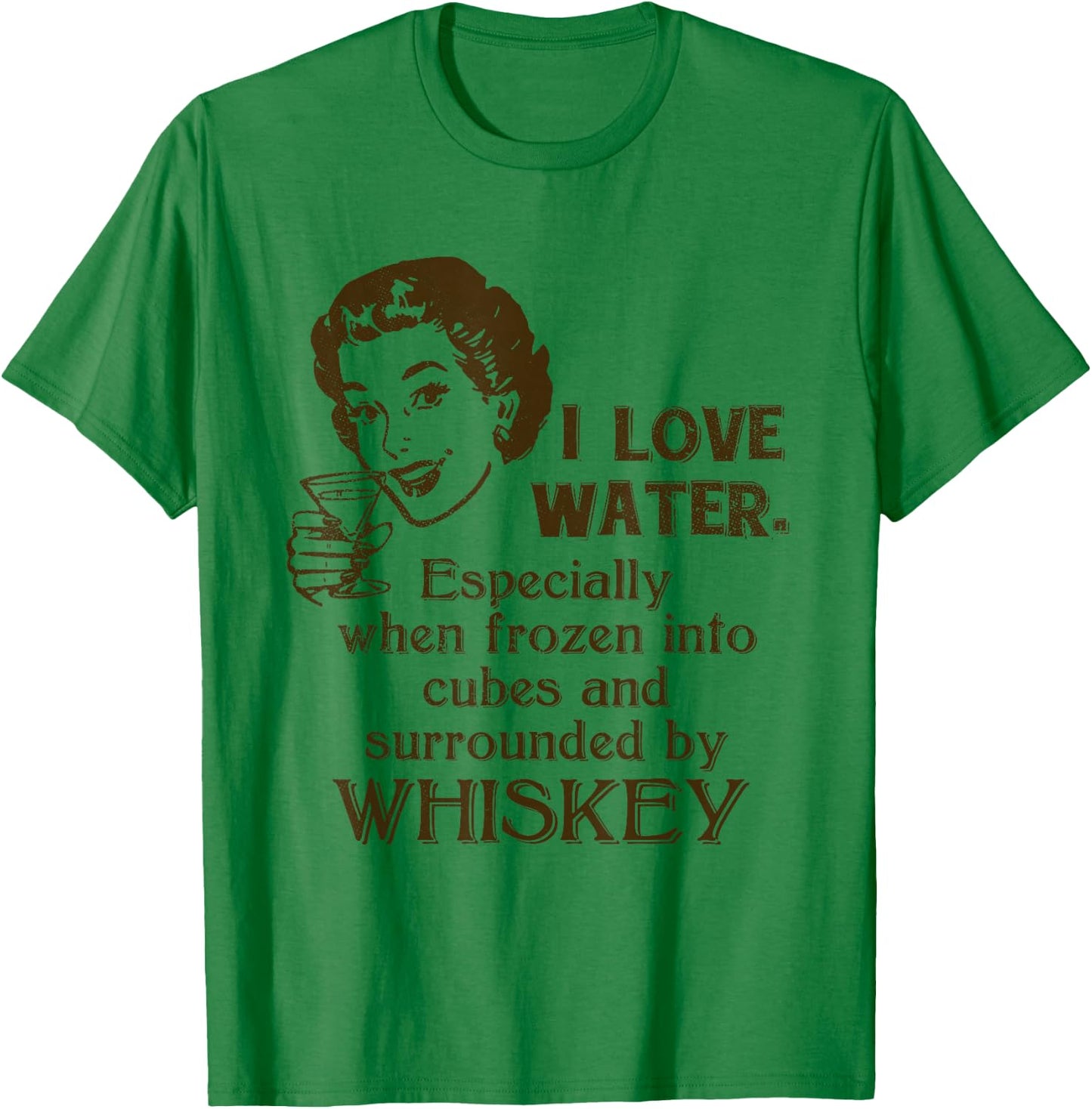 Whiskey Lovers Funny Retro Gag Gift Novelty Graphic T-Shirt - T-Shirt | Irish Green