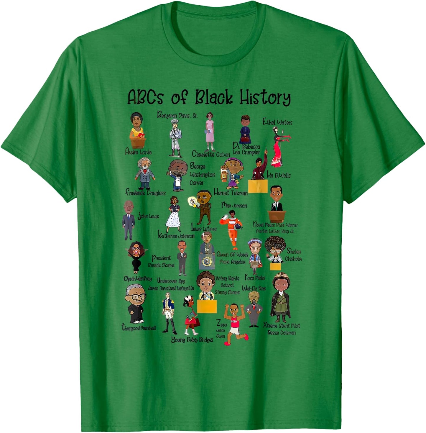 ABCs Of Black History Pride Teacher Proud African American T-Shirt - T-Shirt | Irish Green