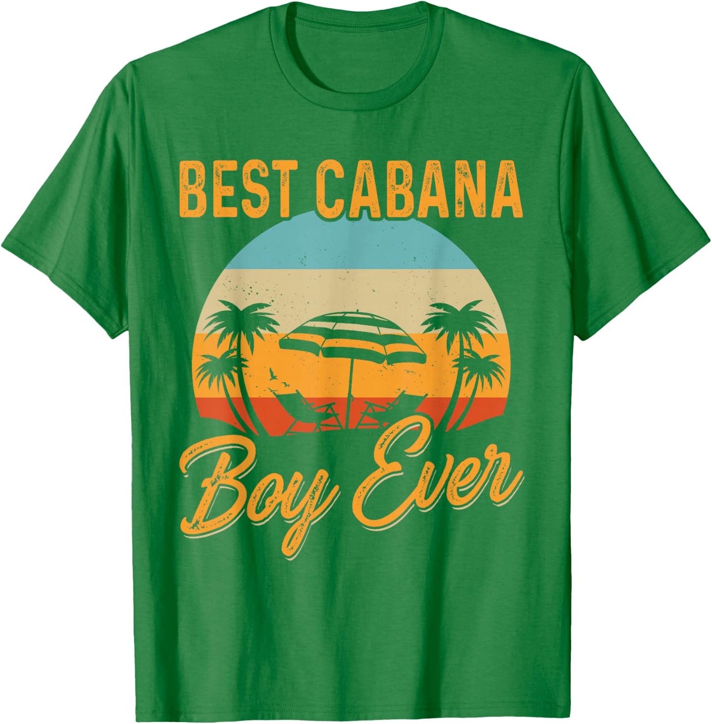 Best Cabana Boy Ever Sunset Palm Trees Funny Novelty T-Shirt - T-Shirt | Irish Green