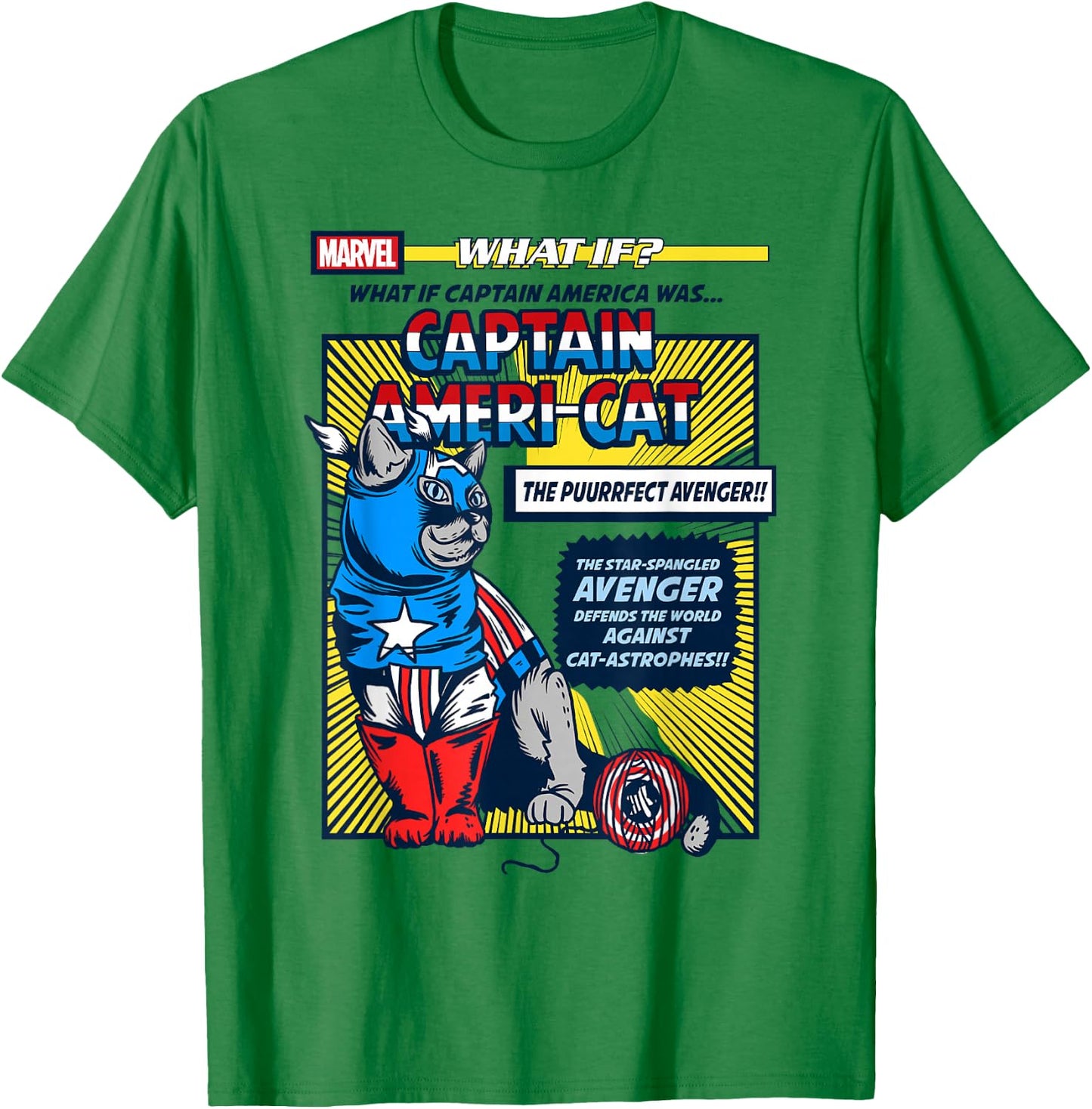 Marvel What If Captain America Was Captain Ameri-Cat Comic T-Shirt - T-Shirt | Irish Green