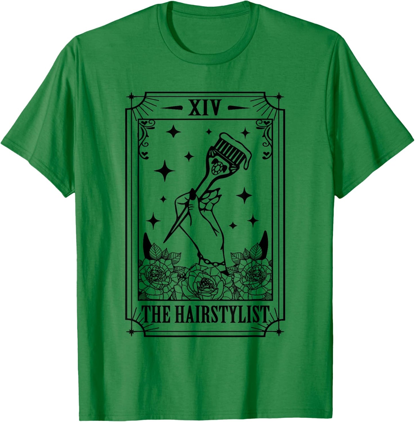 Hairstylist Barber Hairdresser The Hairstylist Tarot Card T-Shirt - T-Shirt | Irish Green
