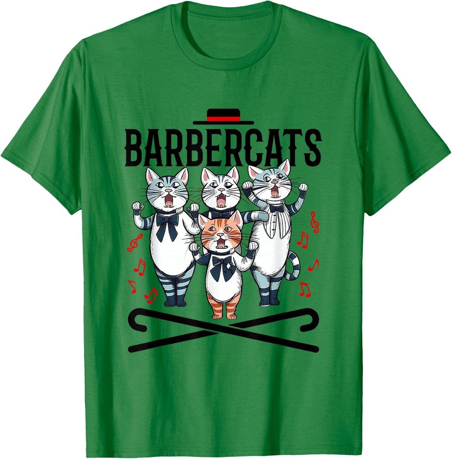Barbershop Quartet Cats Singing Harmony Singer T-Shirt - T-Shirt | Irish Green