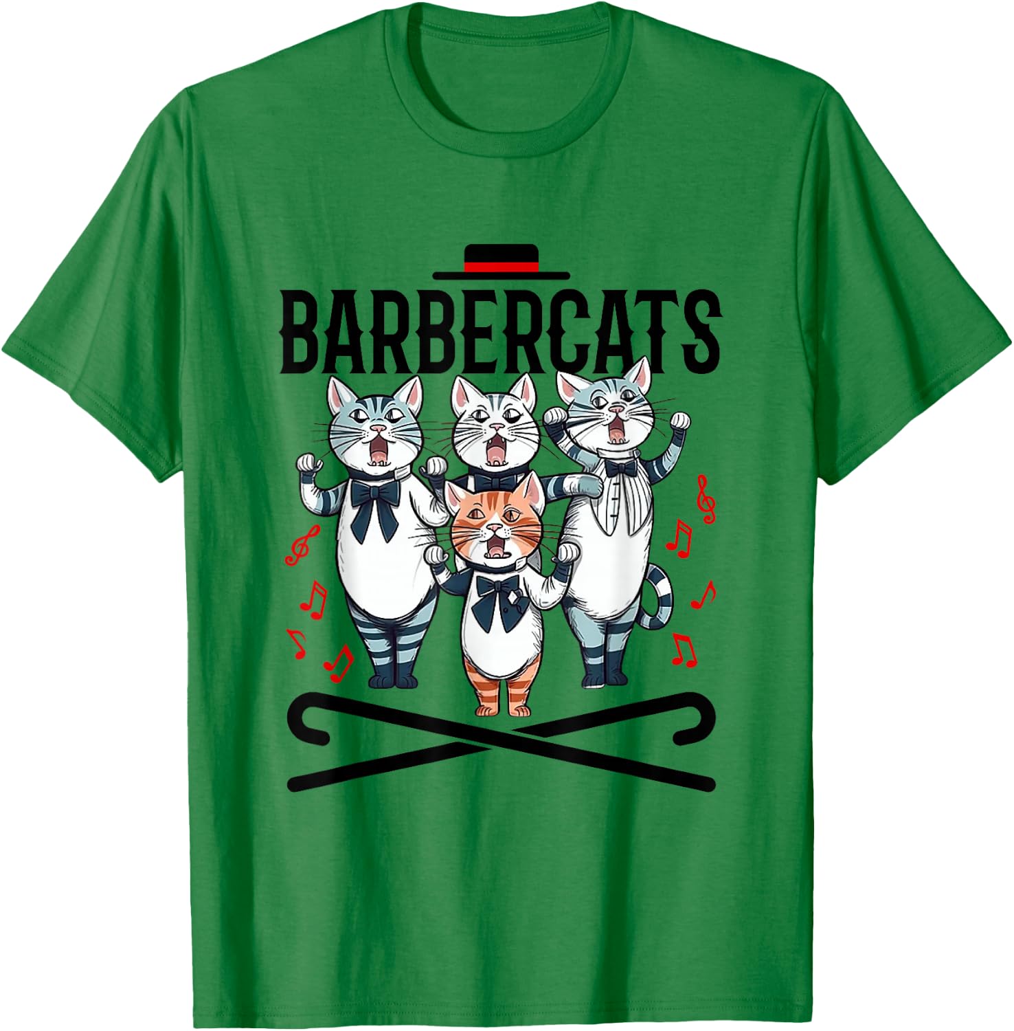 Barbershop Quartet Cats Singing Harmony Singer T-Shirt - T-Shirt | Irish Green