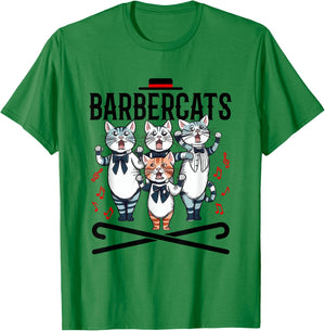 Barbershop Quartet Cats Singing Harmony Singer T-Shirt - T-Shirt | Irish Green