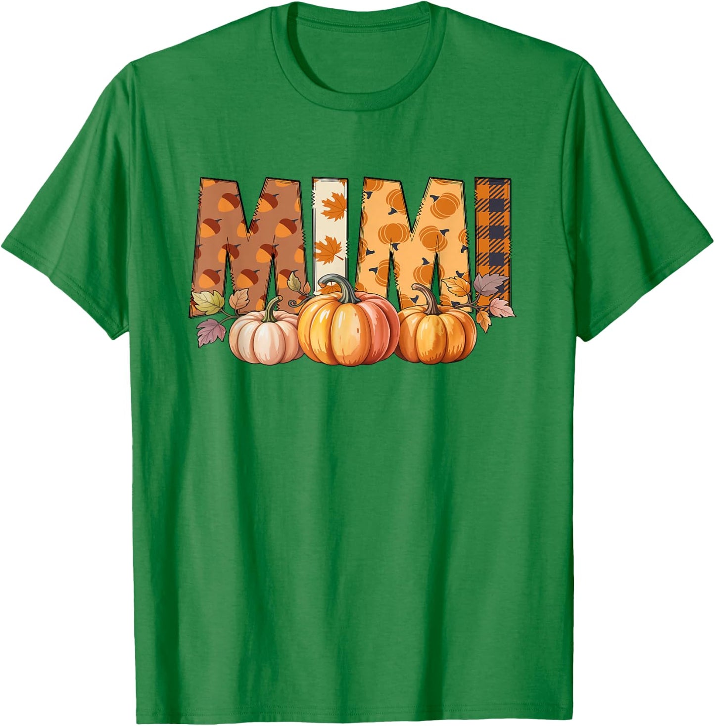 Mimi Pumpkin Fall Design for Autumn Celebration T-Shirt - T-Shirt | Irish Green
