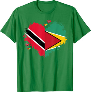 Trinidad & Guyana Flag Outfit Idea for Kids Guyanese Roots T-Shirt - T-Shirt | Irish Green