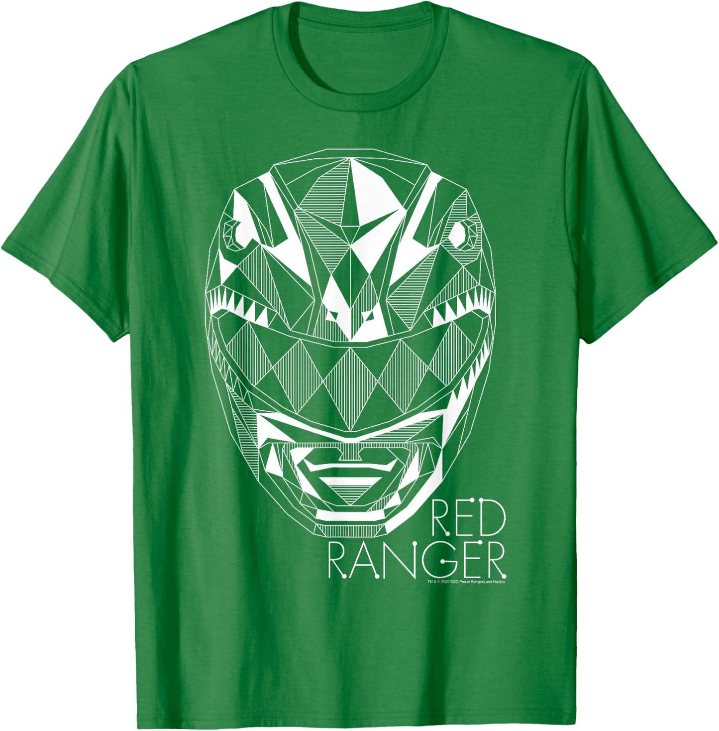 Power Rangers Red Ranger Geometric Silhouette Line Art T-Shirt - T-Shirt | Irish Green