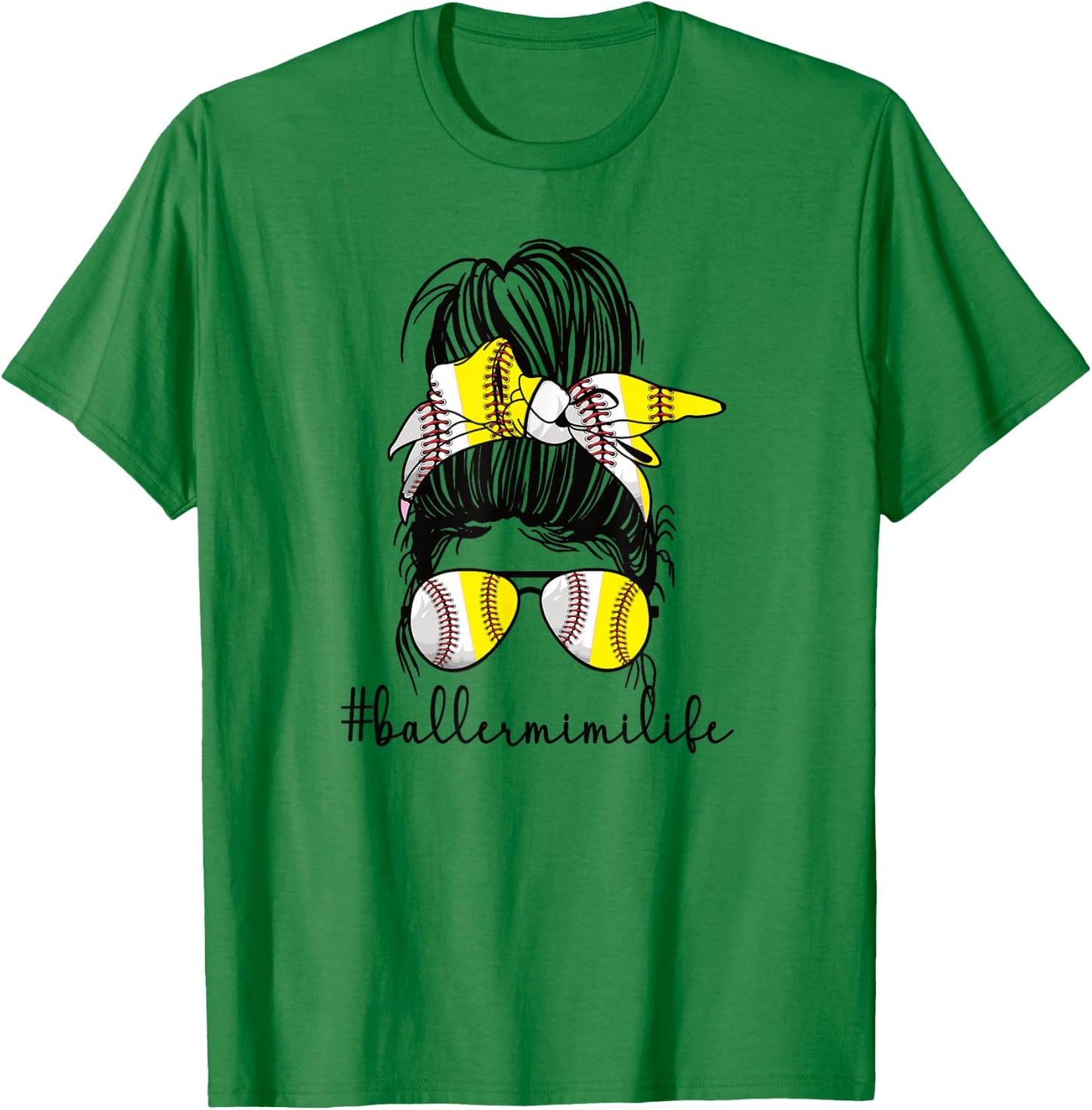Baller Mimi Life Softball Baseball Mimi Grandma T-Shirt - T-Shirt | Irish Green