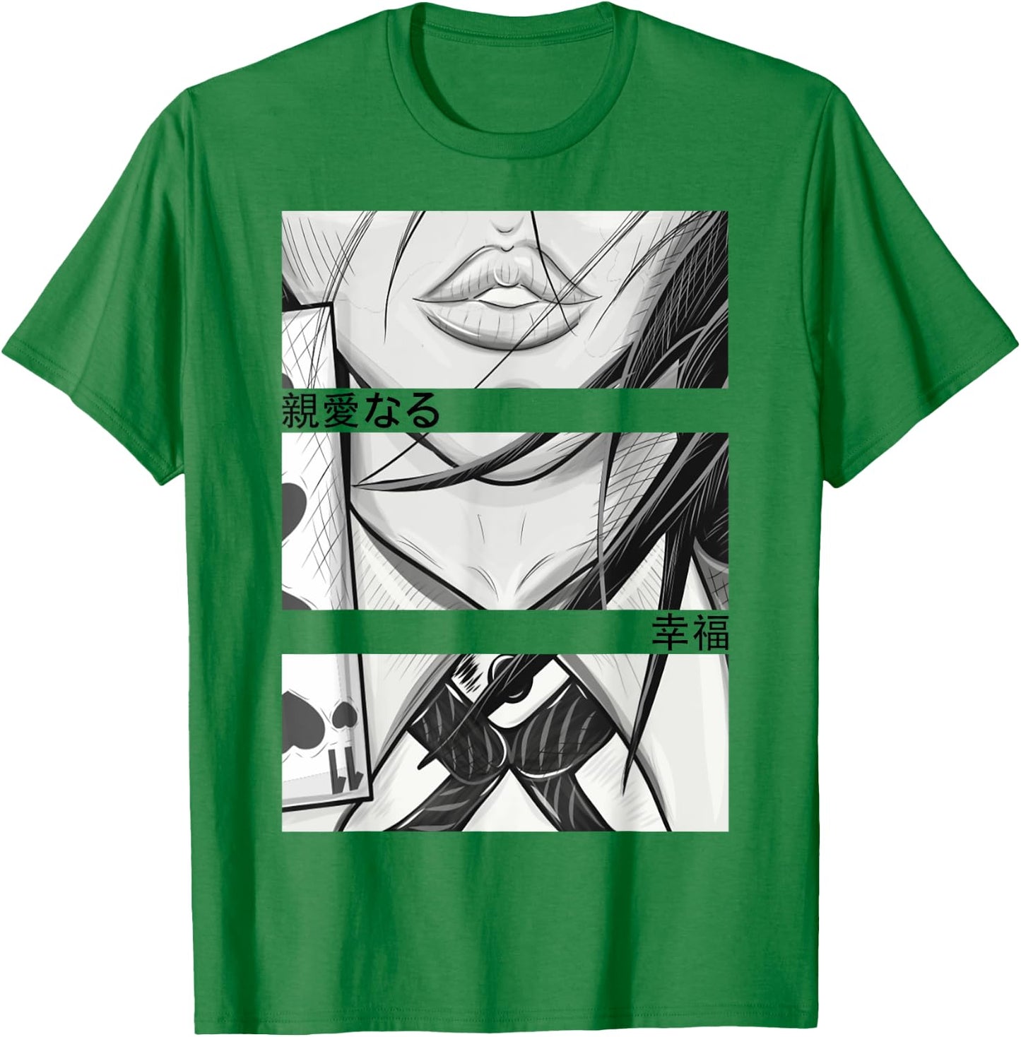Anime Girl Eyes - Japan Culture Art - Japanese Aesthetic T-Shirt - T-Shirt | Irish Green