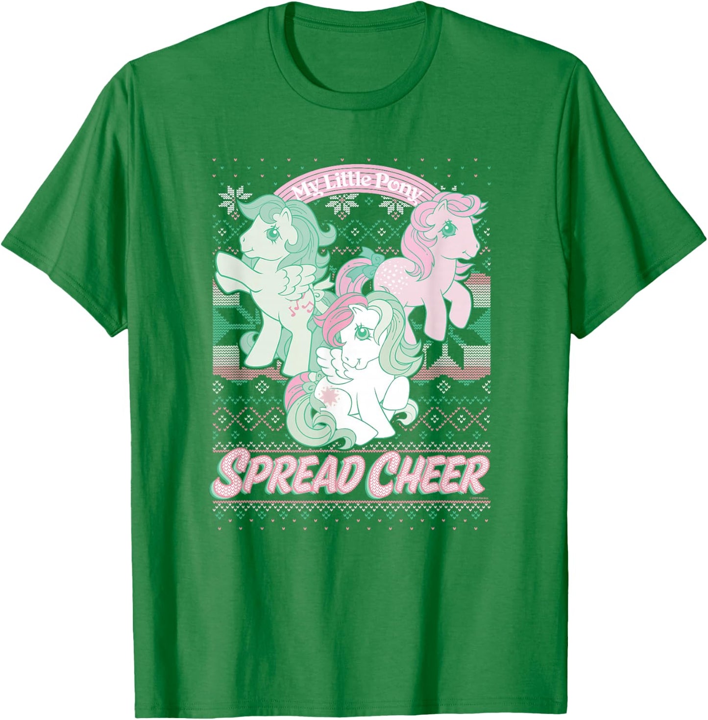 My Little Pony Christmas Ugly Sweater Spread Cheer T-Shirt - T-Shirt | Irish Green