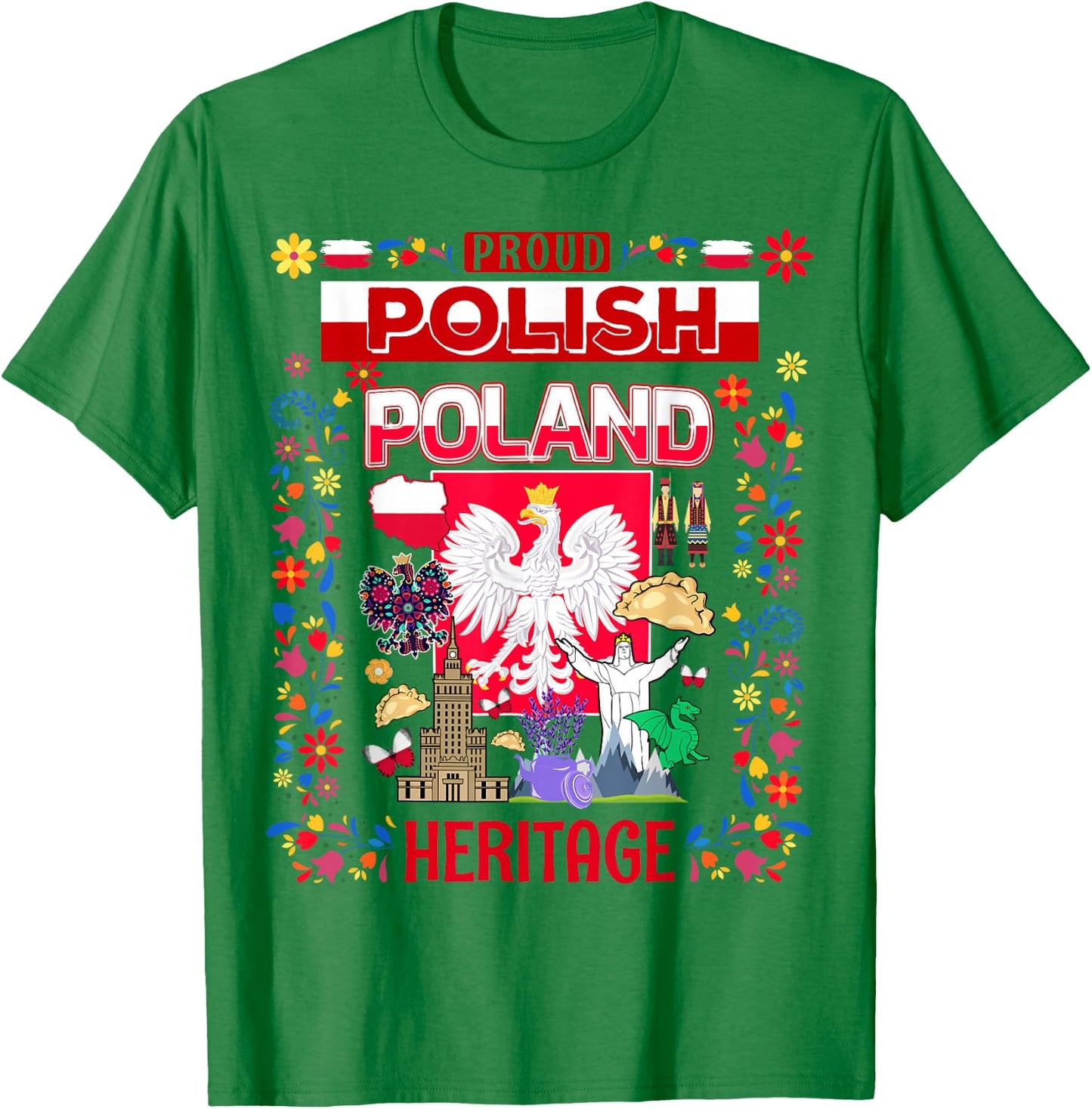 Polska Polish Ideas & Polski Folk Polish Heritage T-Shirt - T-Shirt | Irish Green