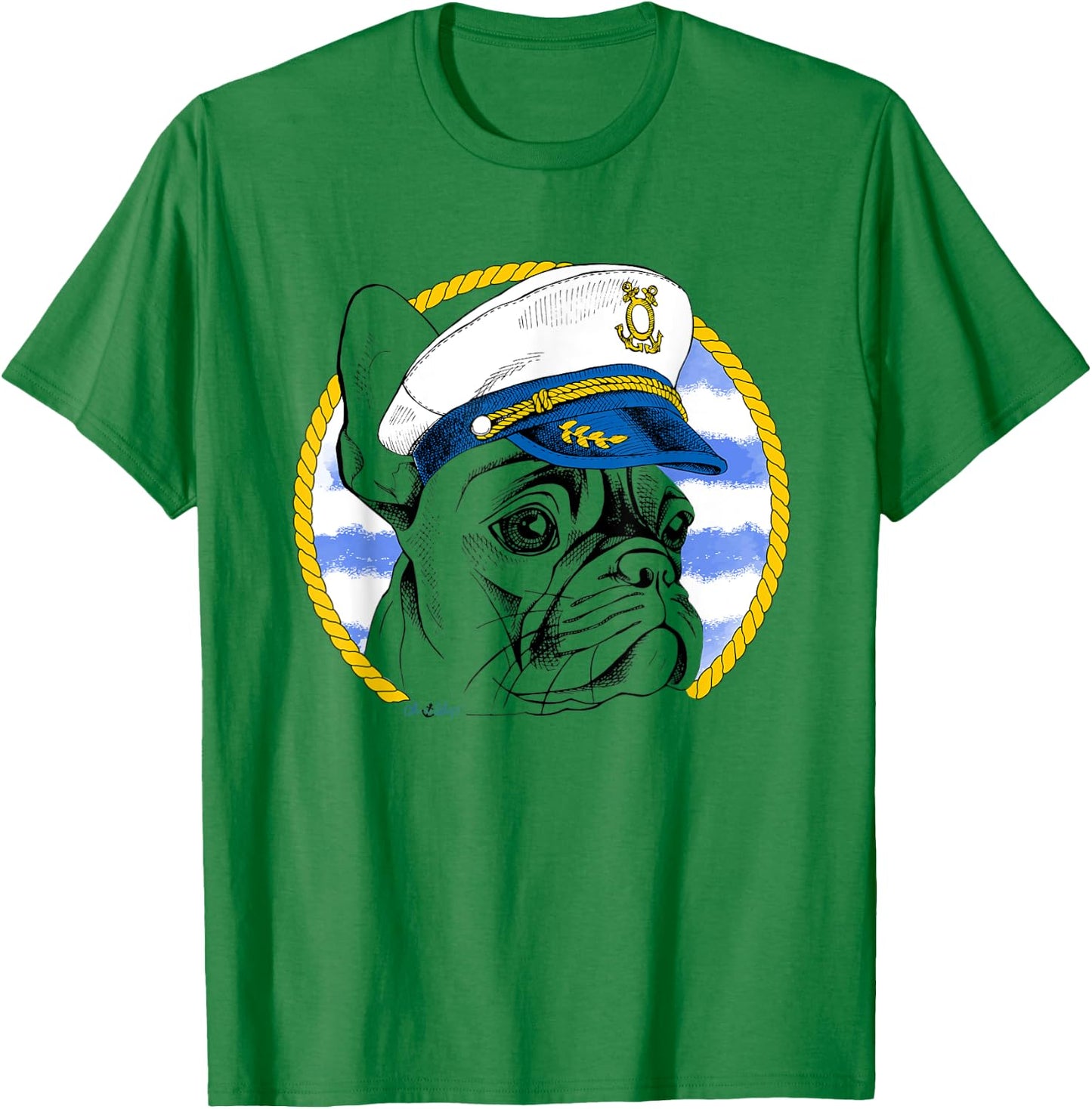 Oh Ship! Nautical French Bulldog T-Shirt - T-Shirt | Irish Green